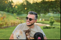 André e seus três cães Valentino, Odin e Buda - Arquivo pessoal